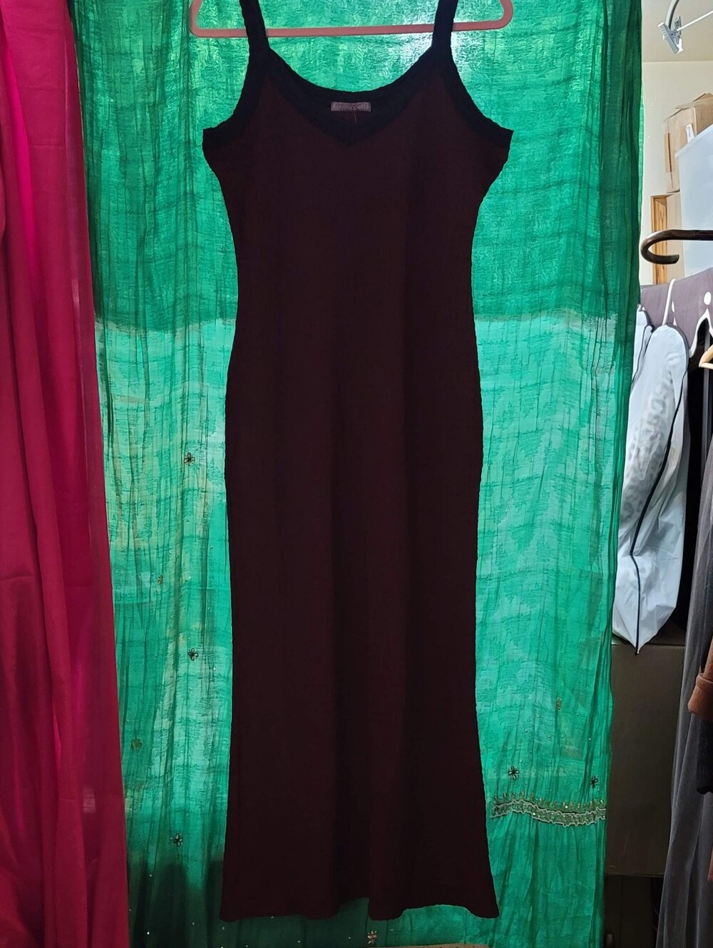Loveappella Plum Purple Maxi Dress with V-Neck